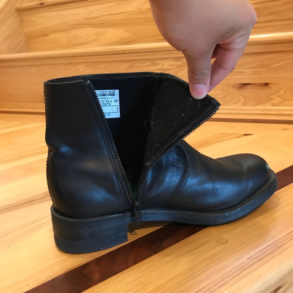 Double H Boot Men Black 10.5 2E Biker Sierra Boot - Picture 11 of 12